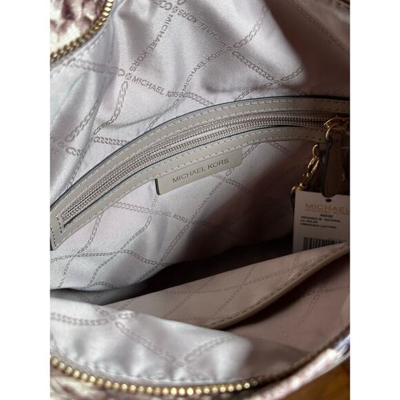 NWT MICHAEL KORS REESE Python bucket shoulder 
EMBOSSED LEATHER bag purse - Picture 10 of 11